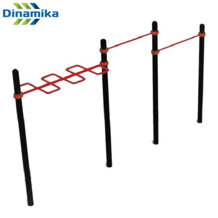 Двойной турник со змейкой круглый профиль D108