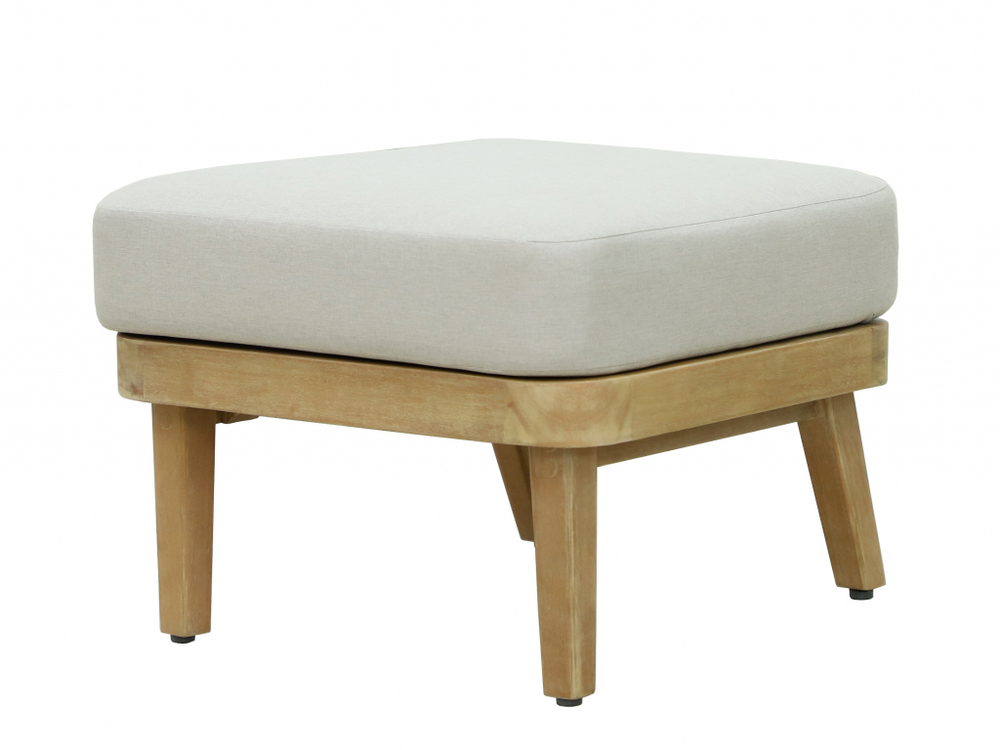 Лаунж-кресло плетеное с высокой спинкой и пуфом Tagliamento Mali, натуральный