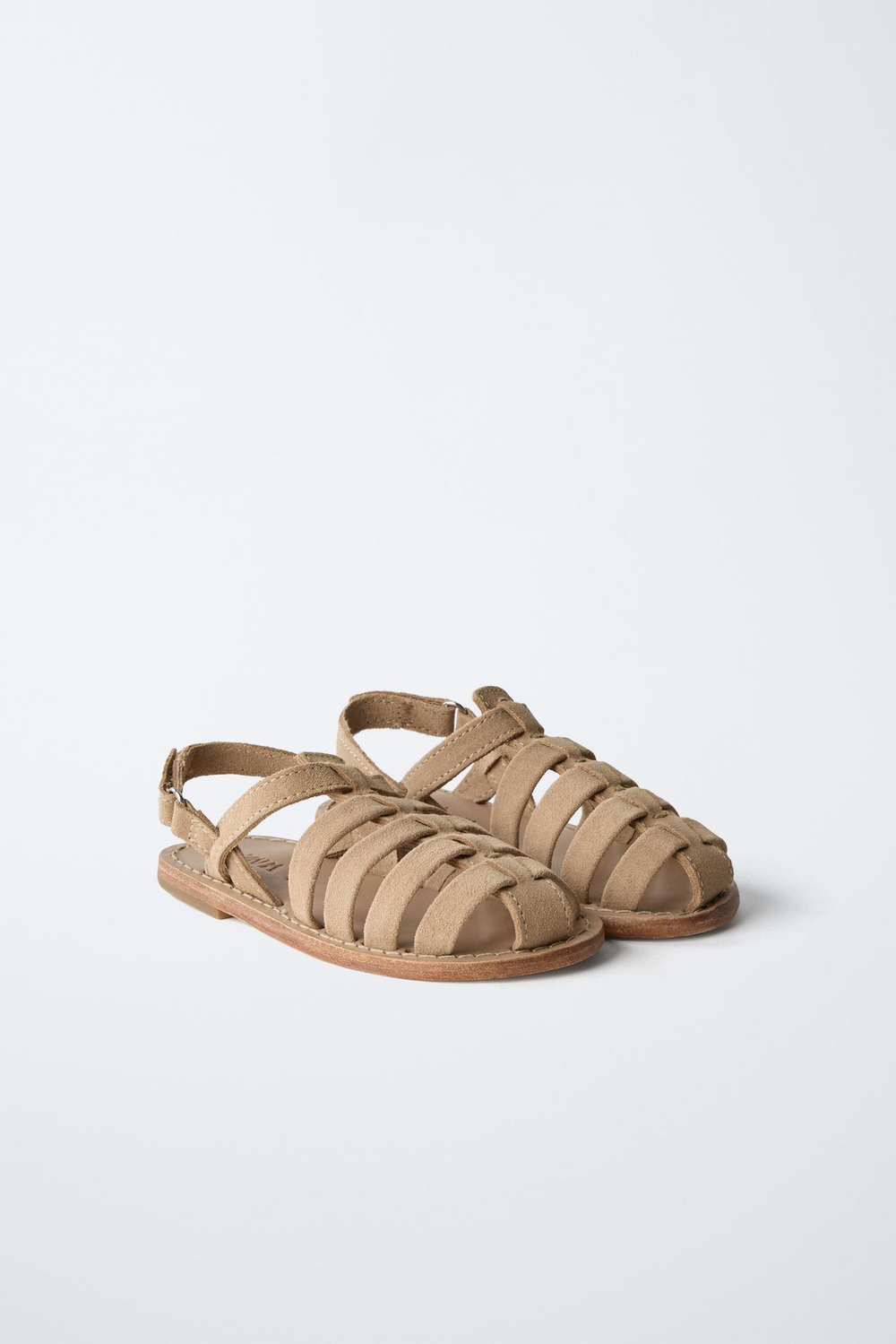 ZARA КОЖАНЫЕ САНДАЛИИ, КОРИЧНЕВЫЙ