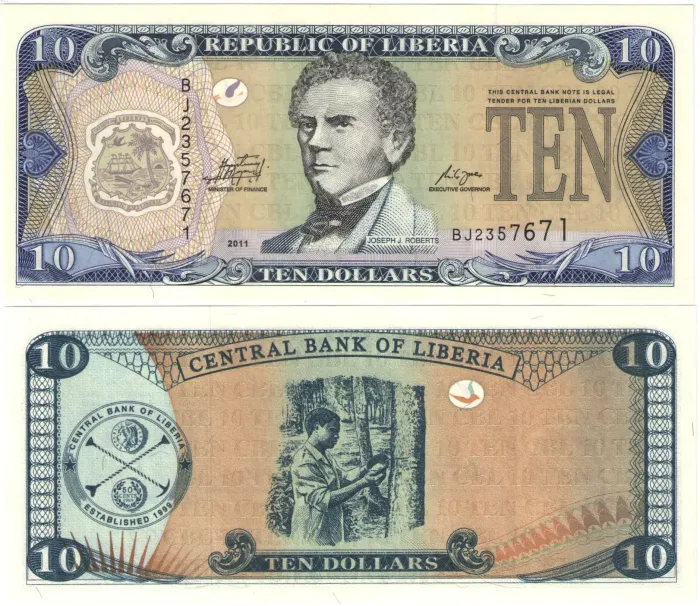 10 долларов 2011 Либерия