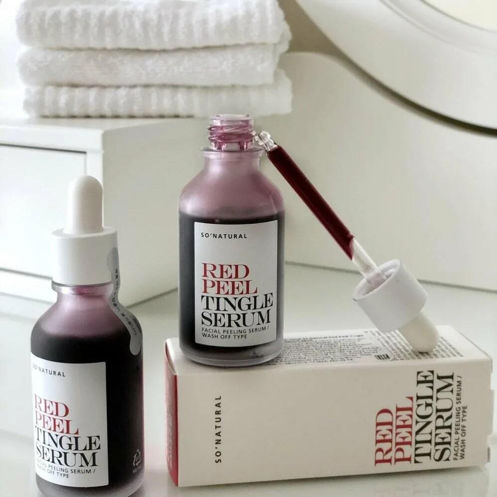 Кислотная сыворотка с тингл-эффектом So Natural Red Peel Tingle Serum