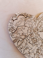 Пазлы Сердце, деревянные, 23*20см, ручная работа