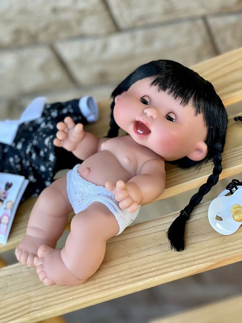 Пупс Nines 26см PEPOTE BLACK с закрывающими глазками (N0455)