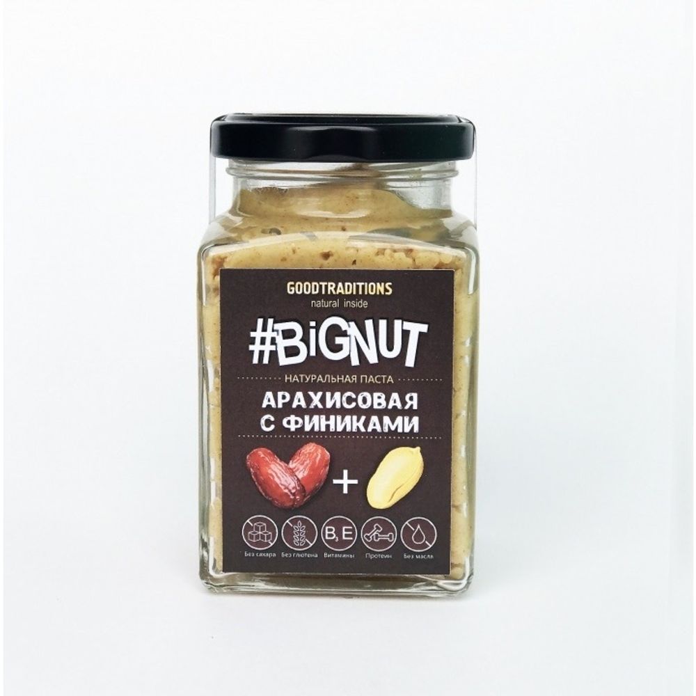 Арахисовая паста "С финиками", стекло 240г (Good Traditions)