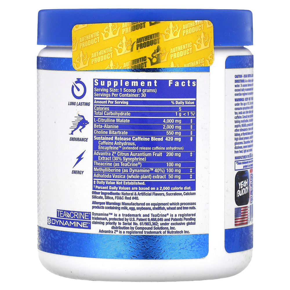 Ronnie Coleman, Signature Series, Yeah Buddy, энергетический порошок перед тренировкой, клубничный лимонад, 270 г (9,5 унции)