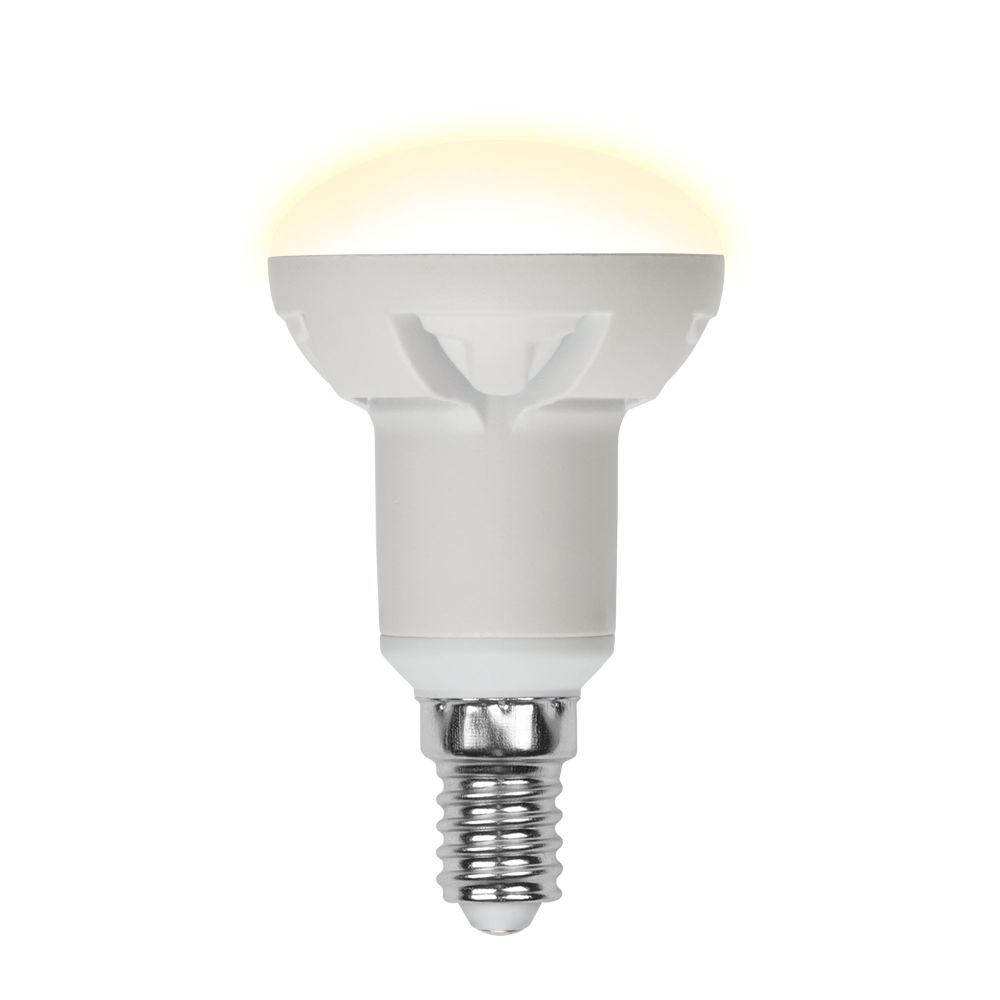 LED-R50-6W/WW/E14/FR PLP01WH Лампа светодиодная. Форма рефлектор, матовая. Серия Palazzo. Теплый белый свет. Картон. ТМ Uniel.