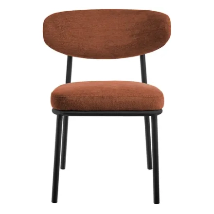 Стул Bradex Home Lucas 2 терракотовый шенилл с чёрными ножками
