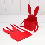 Коробка 18х9.5х31 см "Зайка" С ушками (Красный)