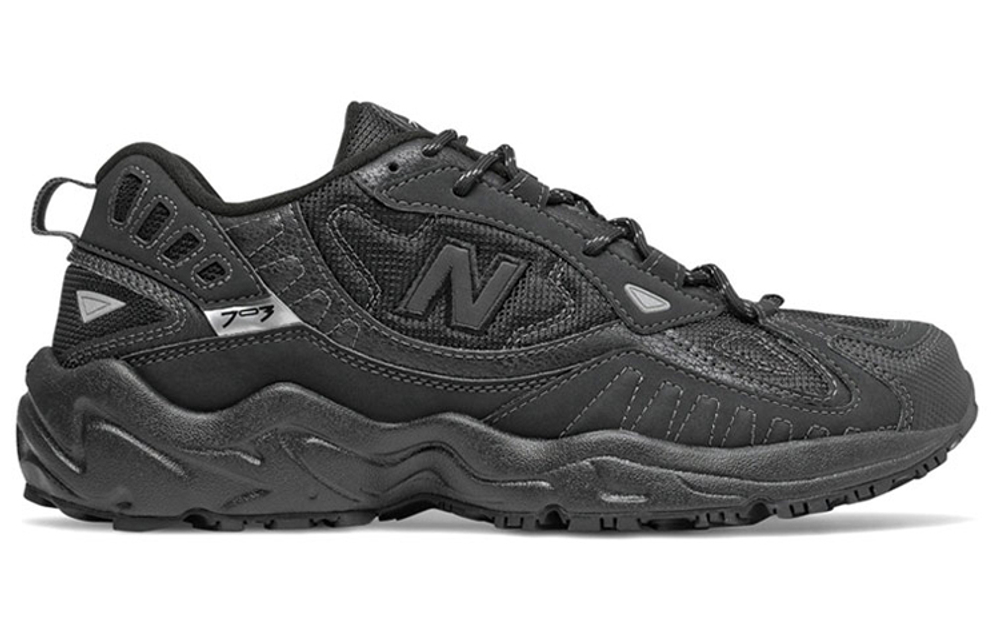 New Balance NB 703 synthetic leather comfortable and versatile shock absorption support low-cut outdoor functional shoes men's black D wide