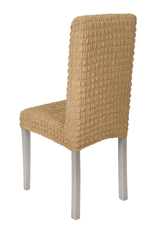 Чехол на стул без оборки со спинкой, цвет Медовый, Набор 2 шт.