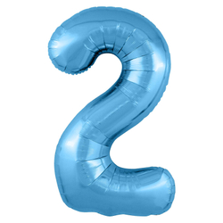 Фольгированная цифра, цвет Голубой 102 см