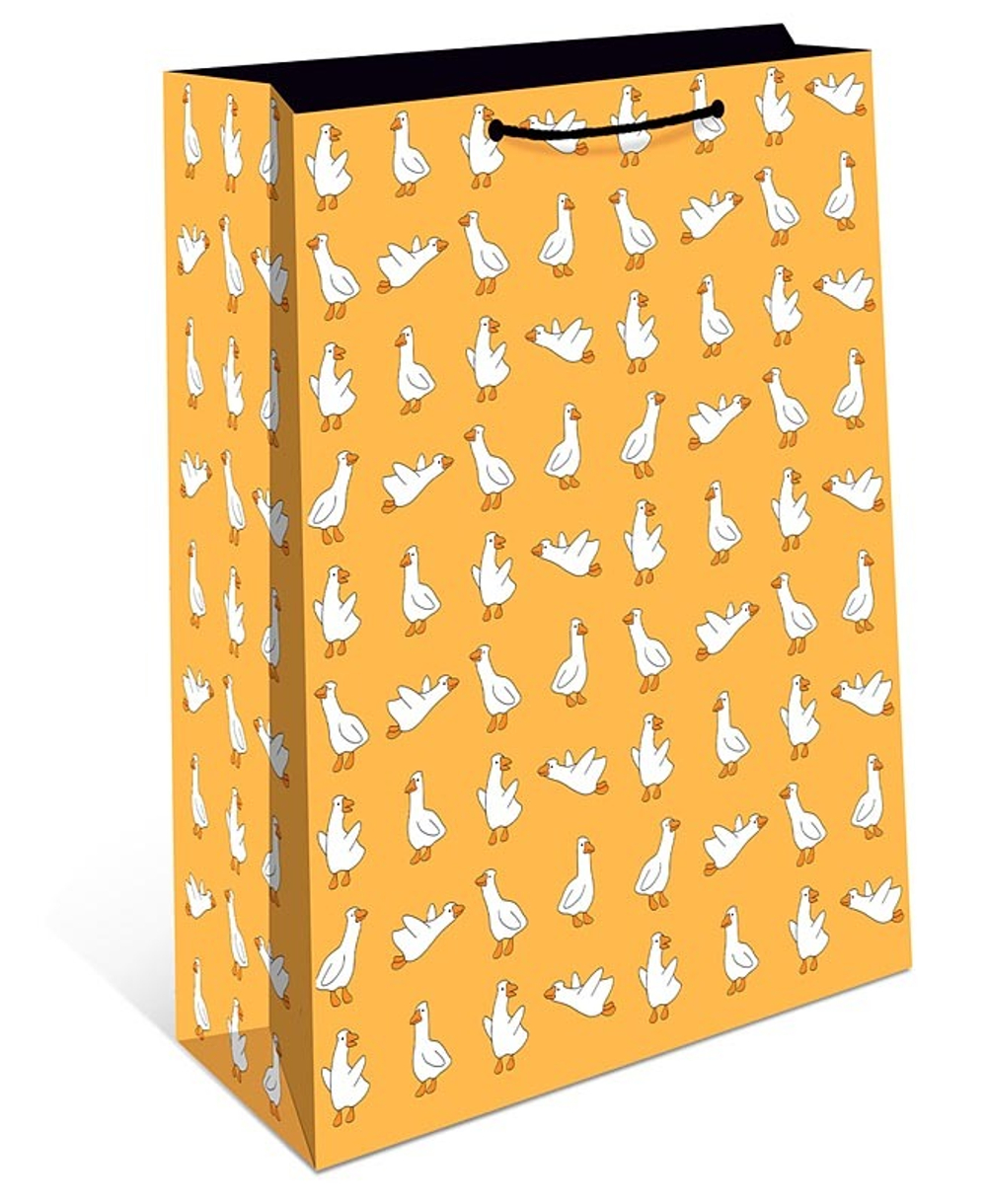 Пакет подар. бумажн. 18*23*10 см, 130гр/м Гуси