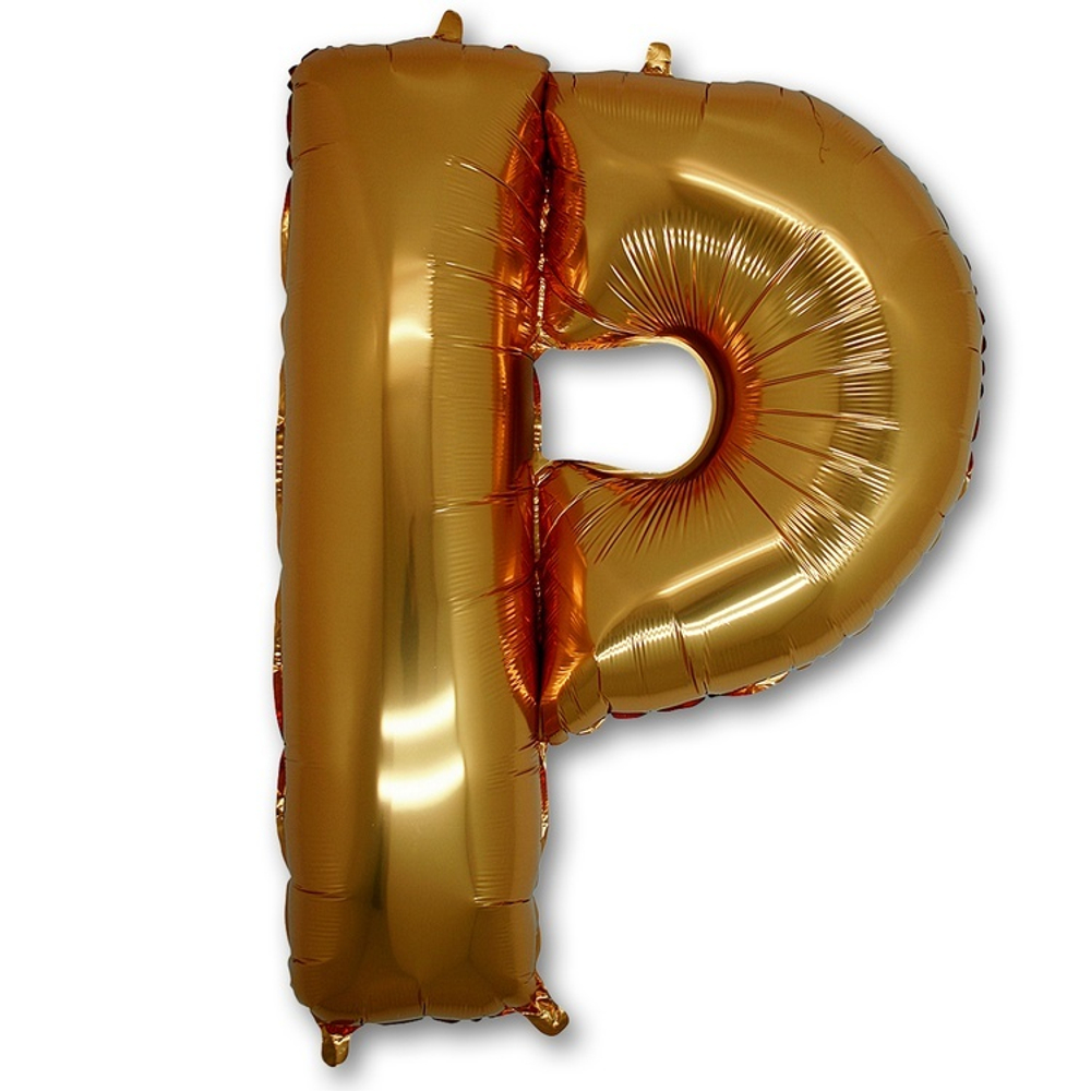 Фольгированная фигура, Буква Р 100 см Gold