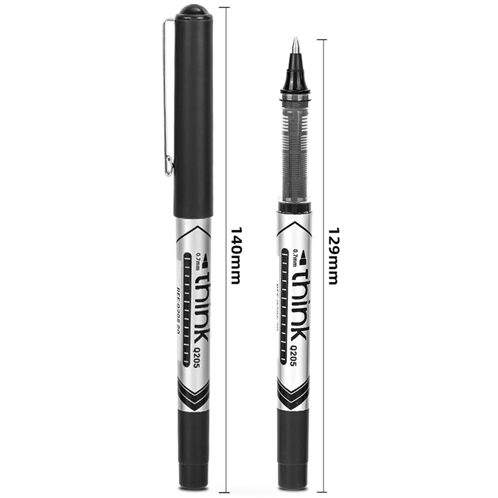 Ручка роллерная DELI "Think" черная, 0,7 мм