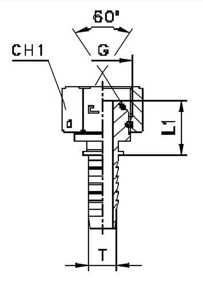 Фитинг DN 10 BSP (Г) 3/8  (штифтованная гайка) (o-ring)