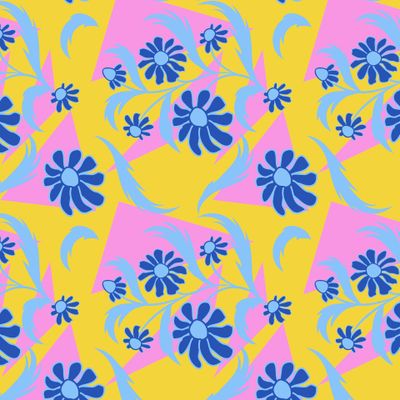 Folk floral pattern. Abstract flowers print. seamless pattern