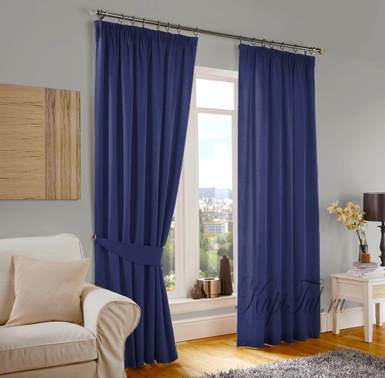 Kadife (синий). Шторы из стриженного бархата
