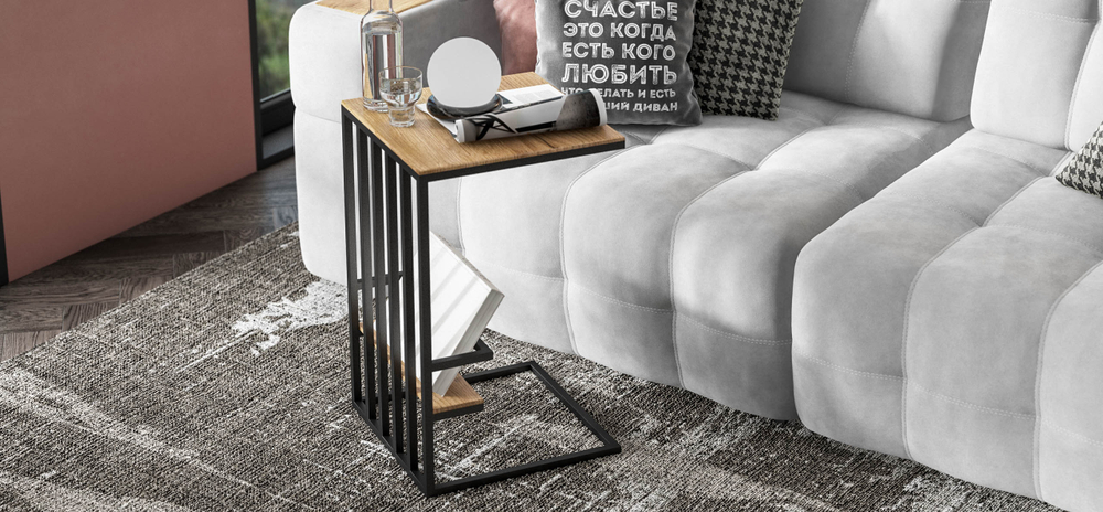 Босс ХО Стол-приставка Дымчатый Крафт