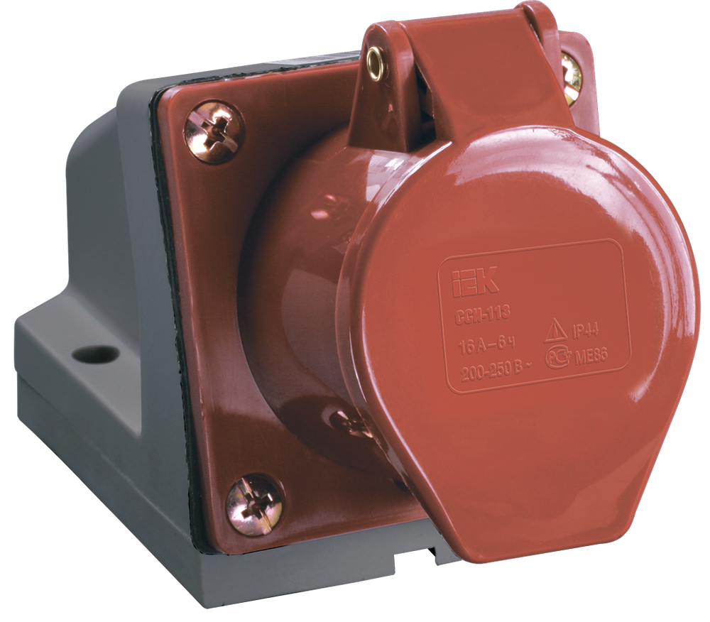 Розетка стационарная ССИ-125 32А-6ч/380-415В 3P+PE+N IP44 IEK