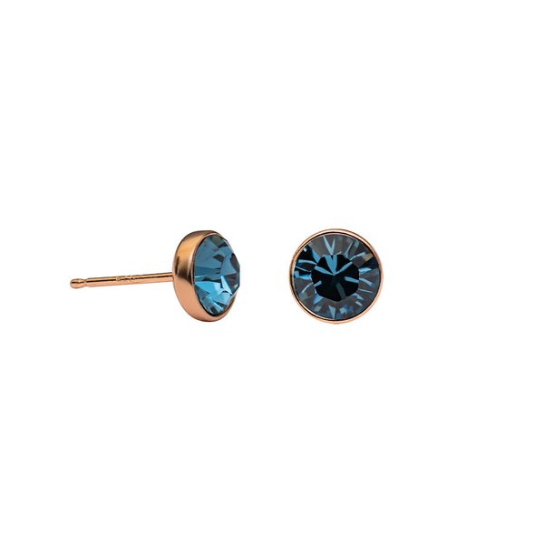 Серьги-пусеты Fiore Luna Denim Blue SWE297 DB RG