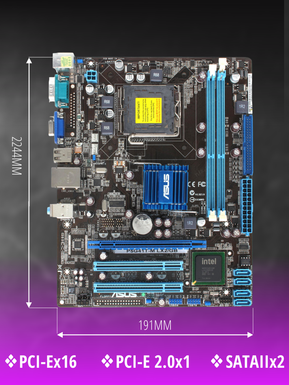 Материнская плата Socket LGA775 ASUS P5G41T-M LX2/GB 2DDR3 MicroATX