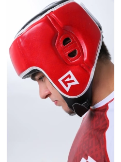 Соревновательный аккредитованный шлем из эко кожи