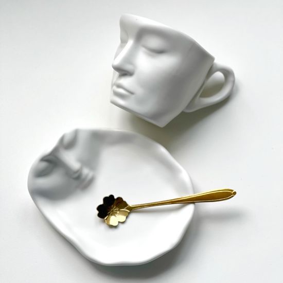 Чайная пара "Лик" белая, 260 мл