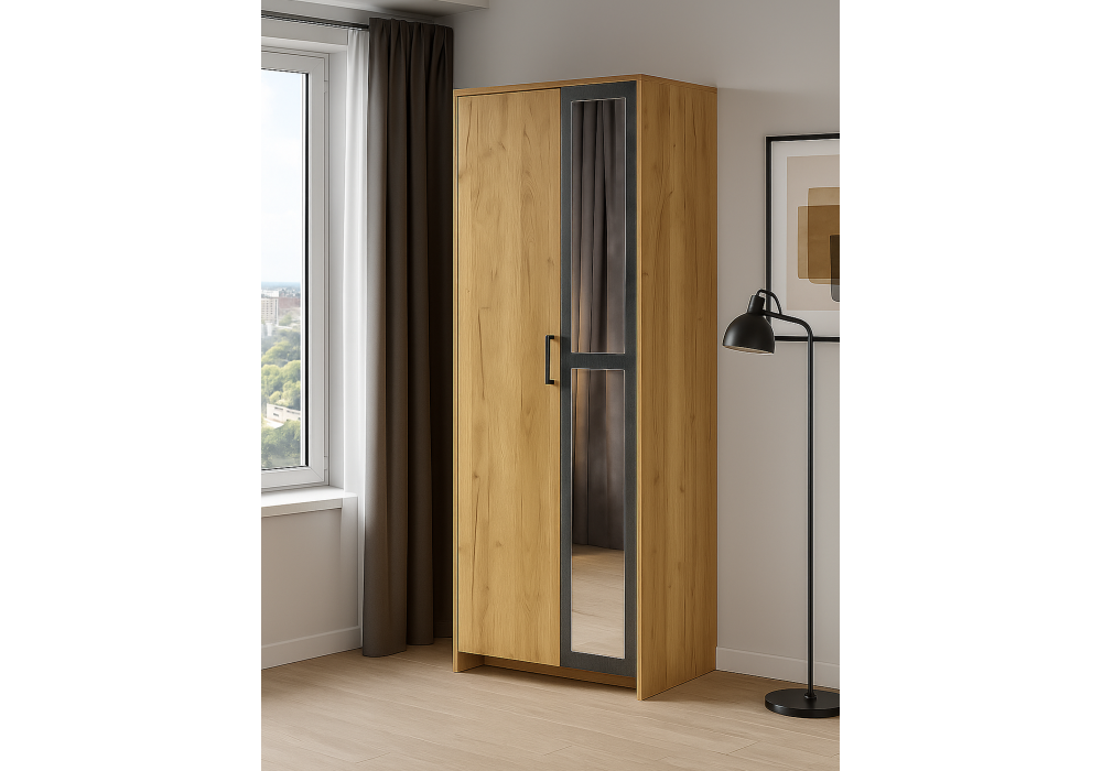 Шкаф Woodville Taika дуб золотой, камень темный