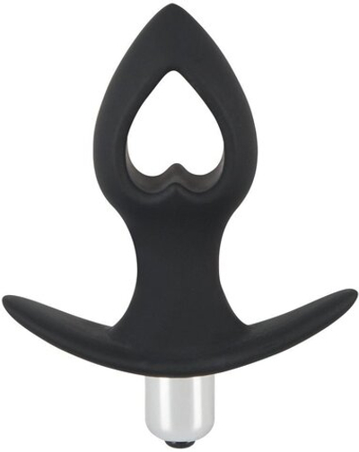 Анальная втулка с вибрацией черная 11 см