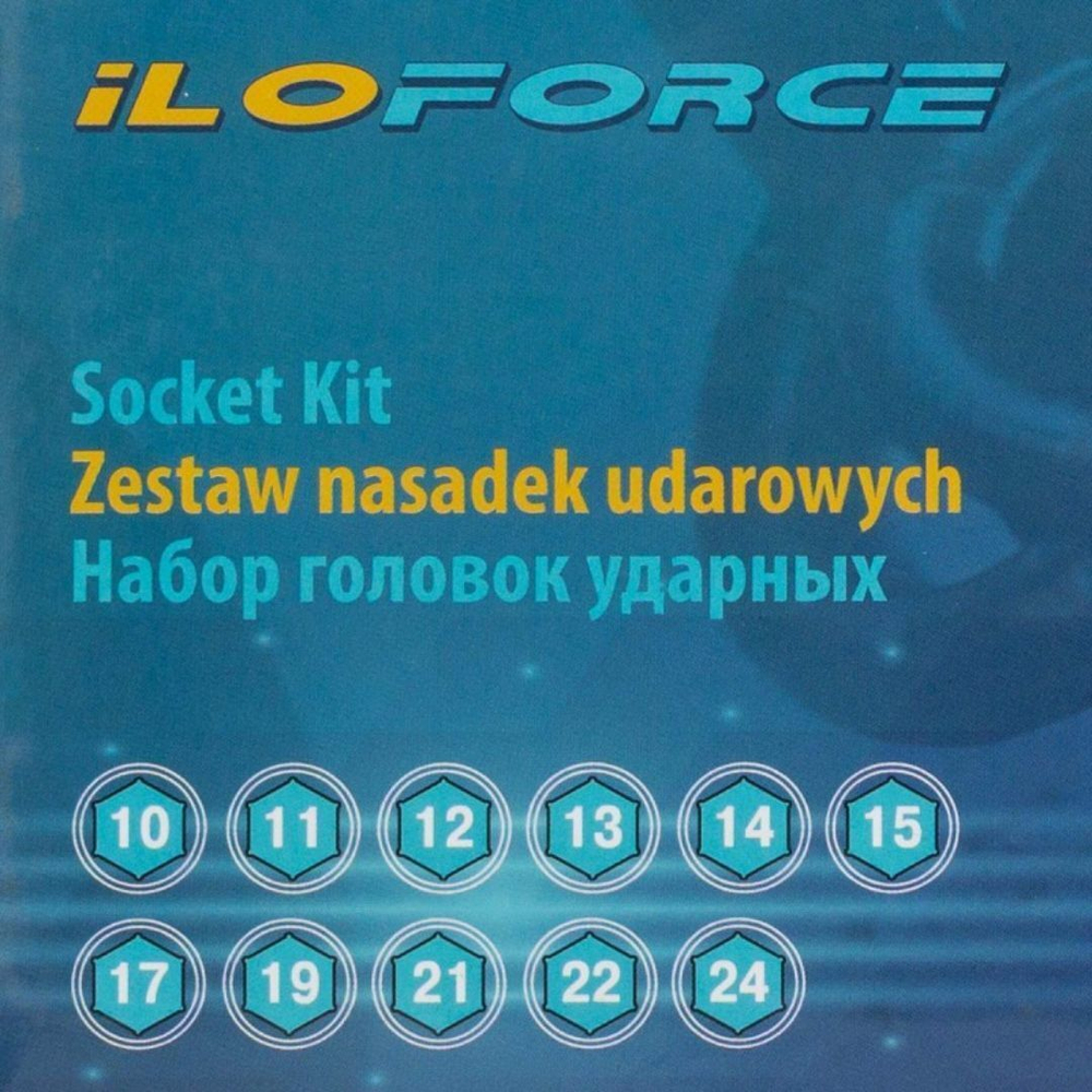 Набор головок ударных глубоких 11пр.1/2''(6-гр.)(10-15,17,19,21,22,24),в кейсе ILOforce IF-4117-5MPB