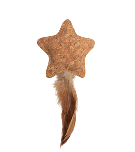 Игрушка для кошек из пробковой коры "Звездочка с перьями", 80/150мм, Triol