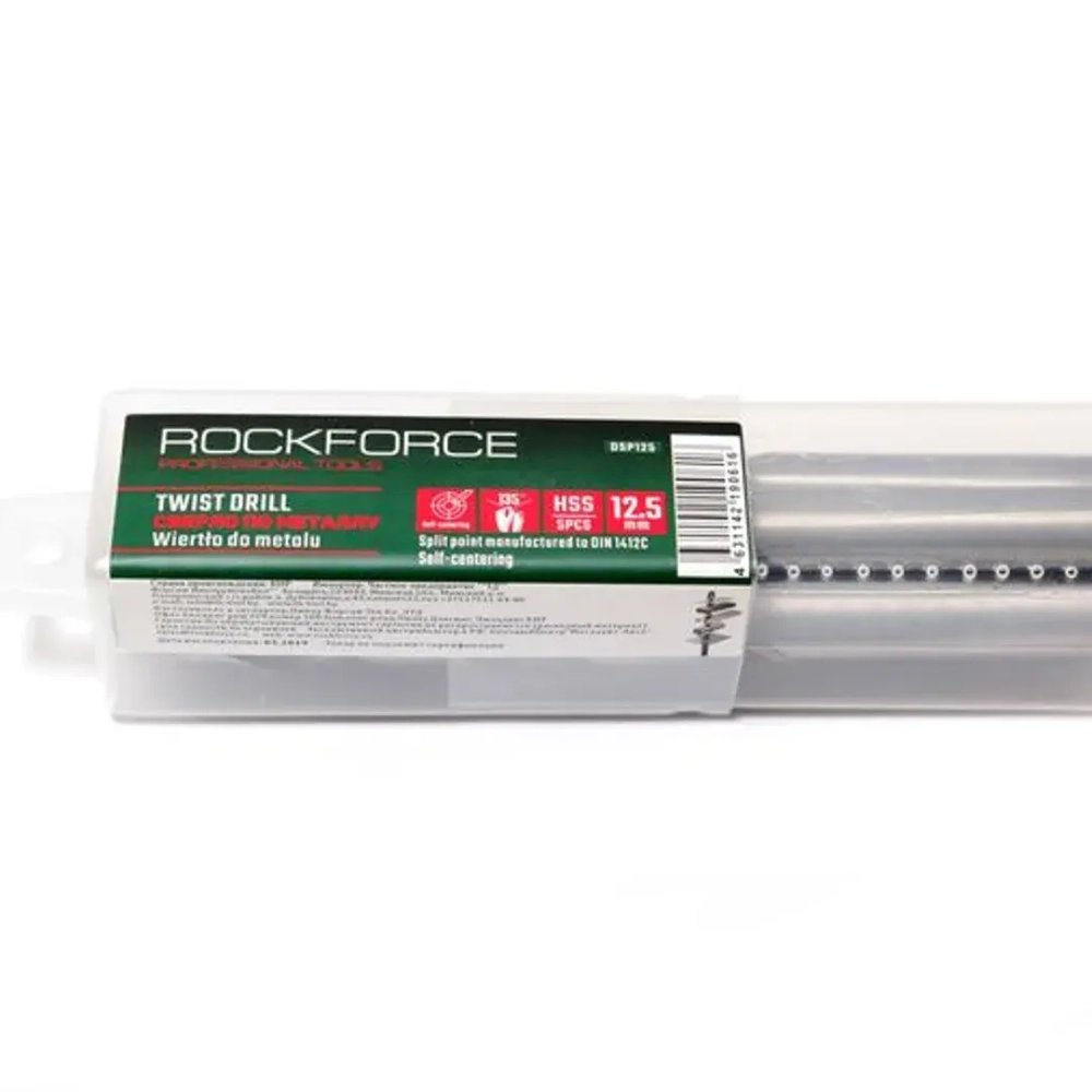 Сверло по металлу 10.5мм HSS(5шт), в пластиковом футляре RockForce##Rock FORCE RF-DSP105