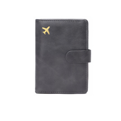 OUZIHUANG PU Passport Holder Regular Unisex Black