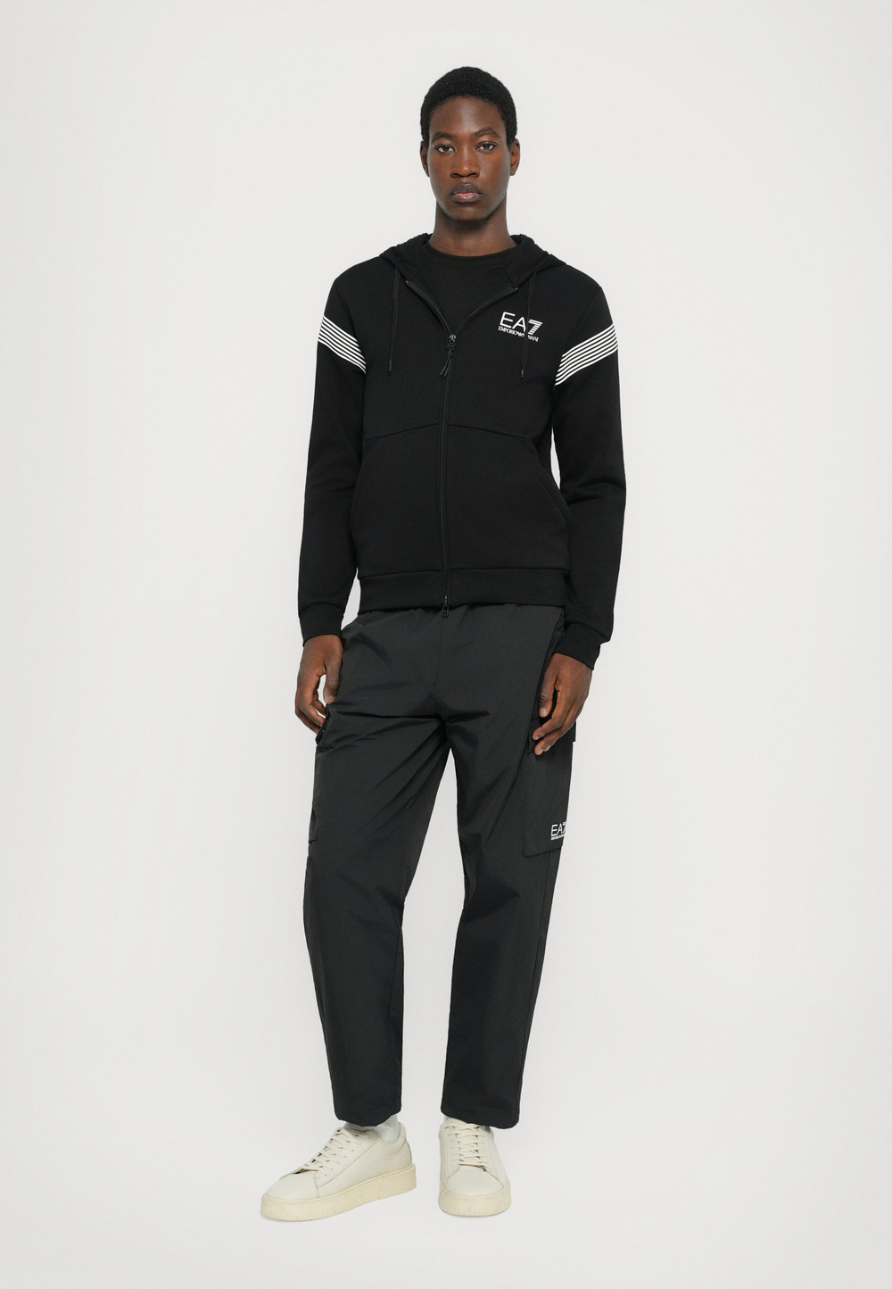 EA7 Emporio Armani Толстовка с капюшоном - Чёрный