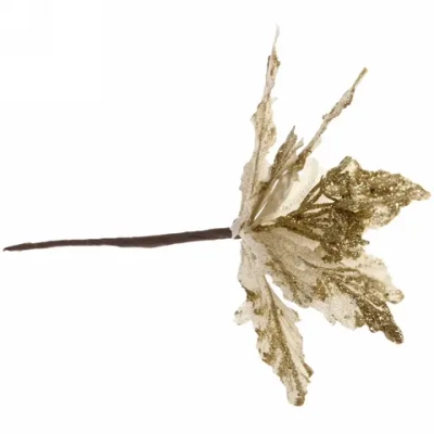 Украшение новогоднее «Пуансеттия-Переливы» 19 см, Золото