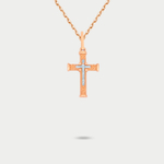Крест православный из розового золота 585 пробы без вставки (арт. 74552)