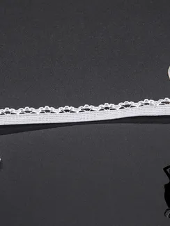 001 51 Резинка ажурная 11 мм Греция, белый 001