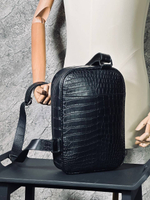 Сумка-мессенджер из кожи крокодила