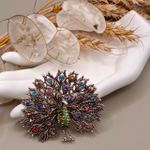 Брошь "Павлин" с кресталами