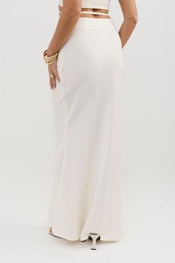 Юбка-рыбка из вискозы ванильного цвета