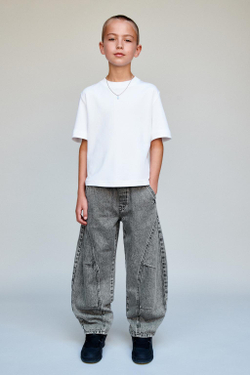 ZARA ДЖИНСЫ BARREL, СЕРЫЙ