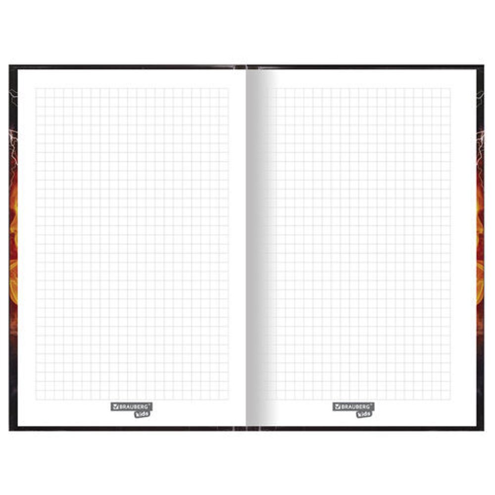 Блокнот А5 (134х206 мм), 80 л., твёрдый, клетка, BRAUBERG KIDS, "Футбол", 114419