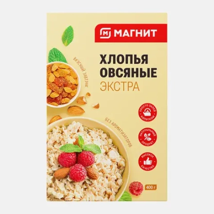Хлопья овсяные Семейные секреты Экстра 400г