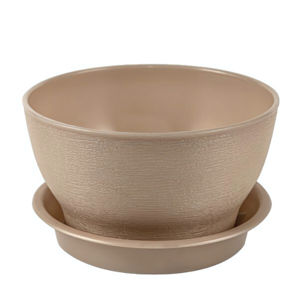 Кашпо "Фиалочка" с поддоном 0,5л (кремовый)