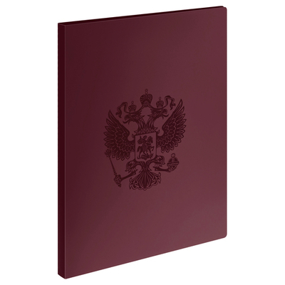 Папка на 2 кольцах СТАММ "Герб" А4, 25мм, 700мкм, пластик, гранат