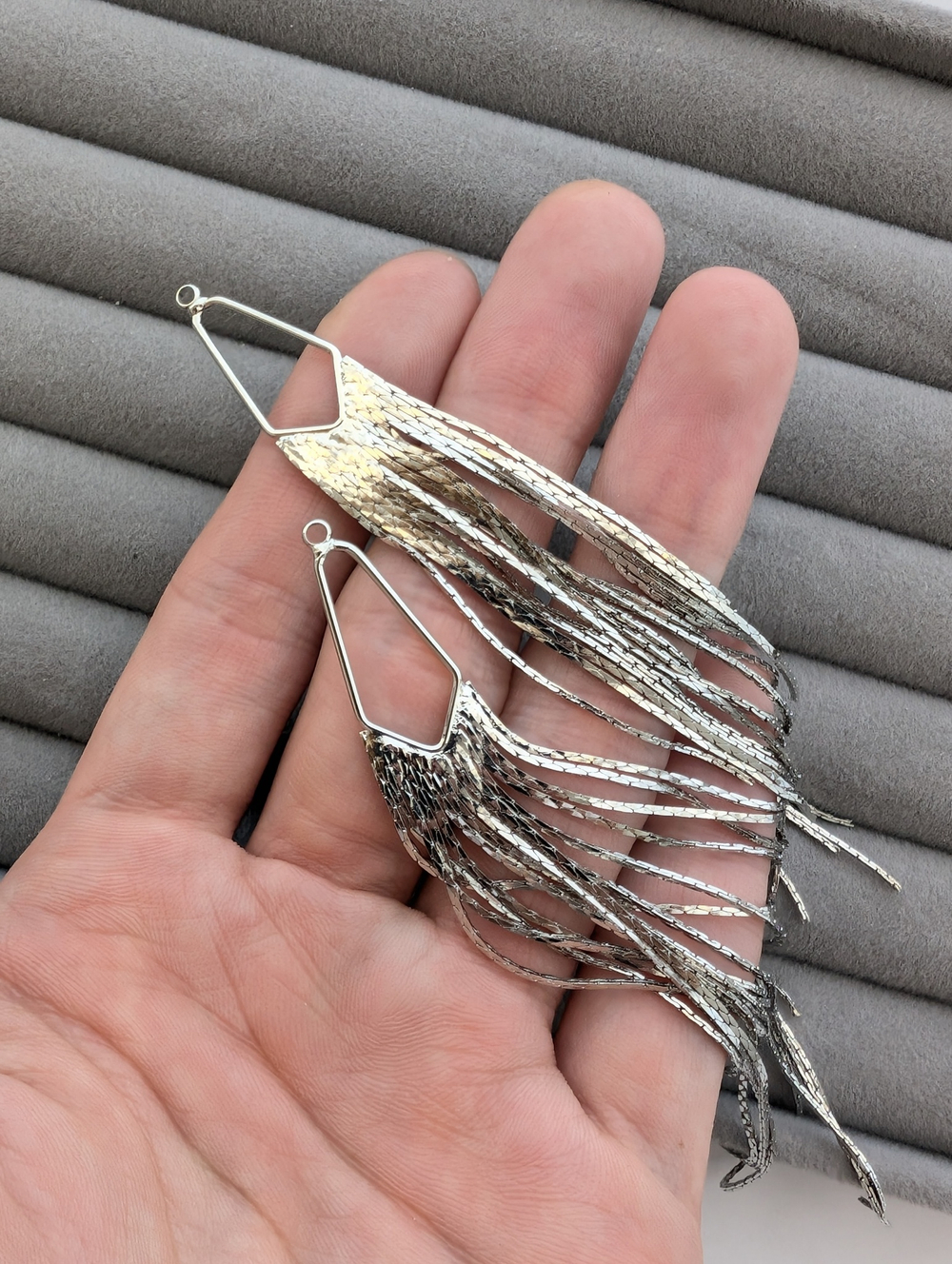 Подвеска для серёжек родий