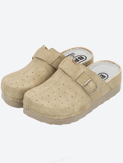 701 | "Aleksandra" | Бежевые женские медицинские сабо с закрытым носом