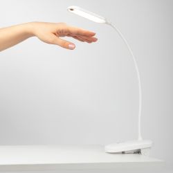 Настольный светильник ЭРА NLED-525-6W-W светодиодный аккумуляторный на прищепке белый