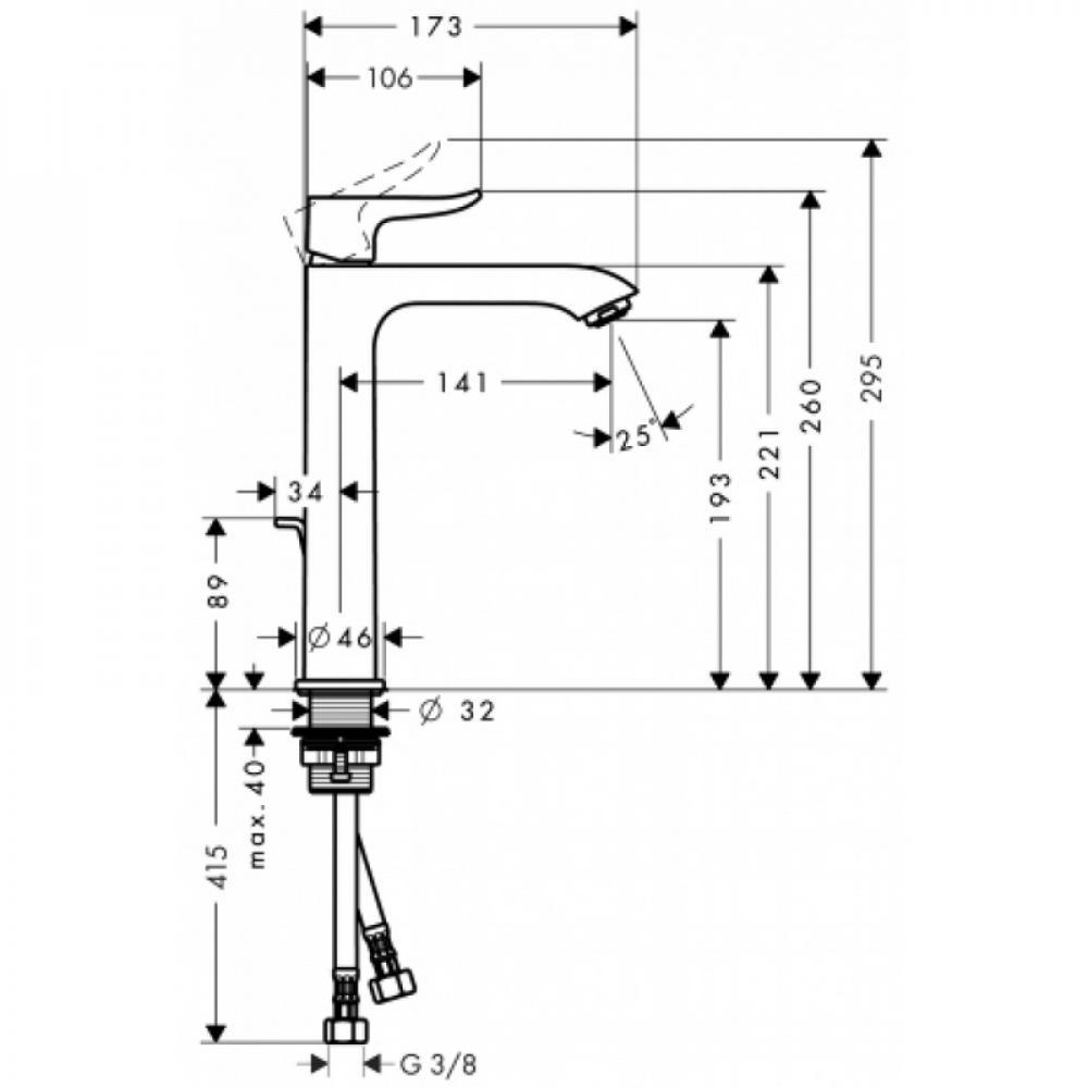 Смеситель hansgrohe Metris для раковины, хром 31185000