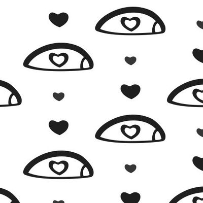 Buy interior fabric abstract love eyes black and white